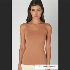 NEW Mocha Mousse Beige Ultra Soft and Stretchy Wide Strap Tank Top